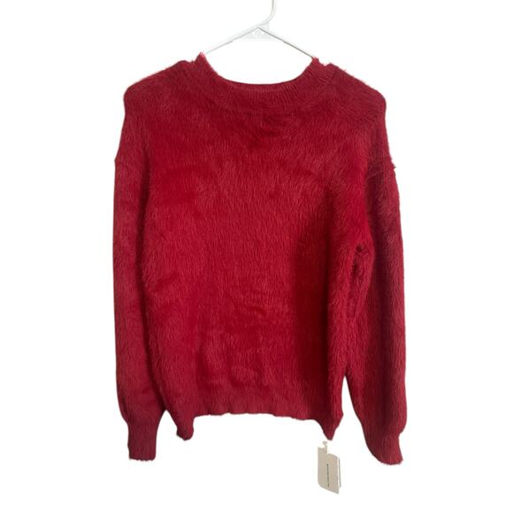 Commense Women's Medium Bright Red Long Sleeve Crew Neck Soft Sweater - Picture 2 of 10